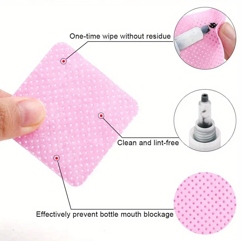 Lingettes non pelucheuses pour ongles, 20 à 600 pièces, tampons de nettoyage en gel sans aluminium pour dissolvant de vernis, outil de soin et de nettoyage pour nail art 5