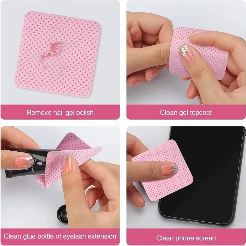 Lingettes à ongles non pelucheuses, finition du nettoyage