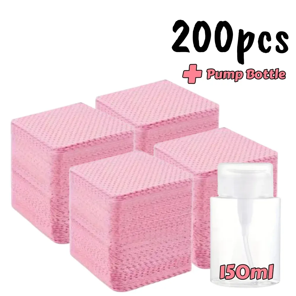 Lingettes non pelucheuses pour ongles, 20 à 600 pièces, tampons de nettoyage en gel sans aluminium pour dissolvant de vernis, outil de soin et de nettoyage pour nail art 19