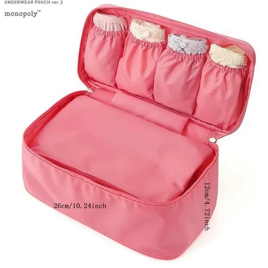 Sac de rangement de voyage portable multifonction pour soutien-gorge et sous-vêtements, trousse de toilette et de maquillage 2