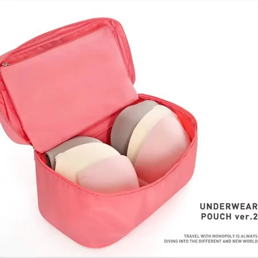 Sac de rangement de voyage portable multifonction pour soutien-gorge et sous-vêtements, trousse de toilette et de maquillage 5