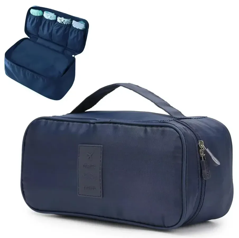 Sac de rangement de voyage portable multifonction pour soutien-gorge et sous-vêtements, trousse de toilette et de maquillage 8