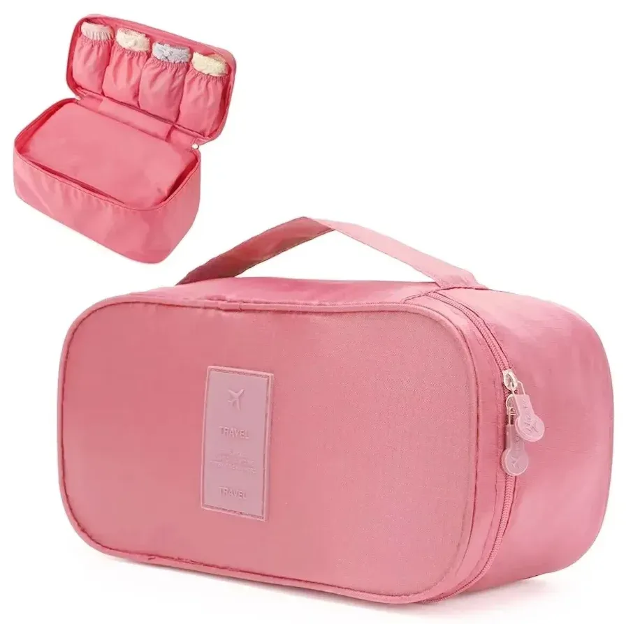 Sac de rangement de voyage portable multifonction pour soutien-gorge et sous-vêtements, trousse de toilette et de maquillage 9