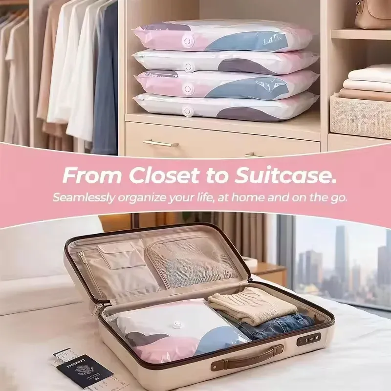 Sacs de rangement sous vide épais sans pompe pour vêtements et couettes 3