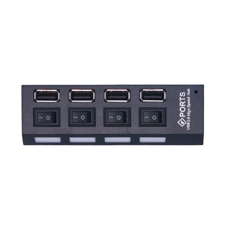 Hub USB multiport avec interrupteur pour PC, adaptateur secteur, extension USB 2.0 à 4/7 ports 9