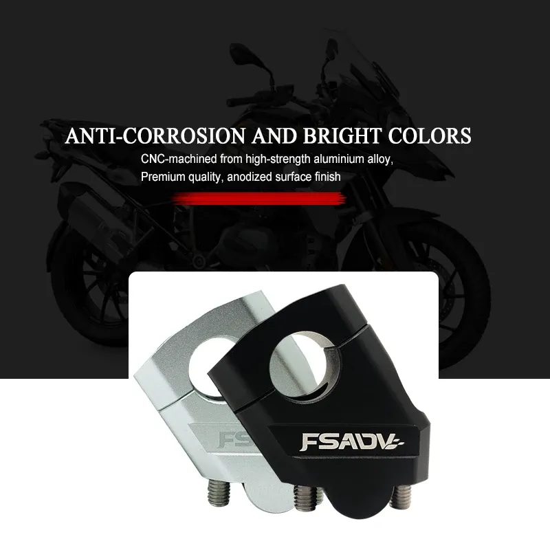 Barre de montage universelle pour guidon de moto, vue d'ensemble