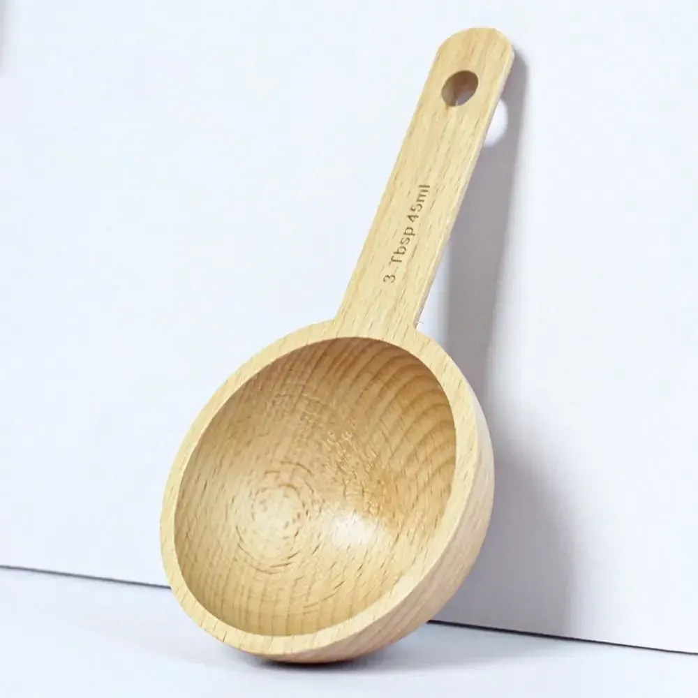 Cuillère doseuse en bois 7,5 / 10 / 15 / 20 / 30 / 45 ml, cuillère à café, thé, sucre, épices, cuillère à soupe de cuisine, cuillères doseuses pour la maison, outil de mesure 4