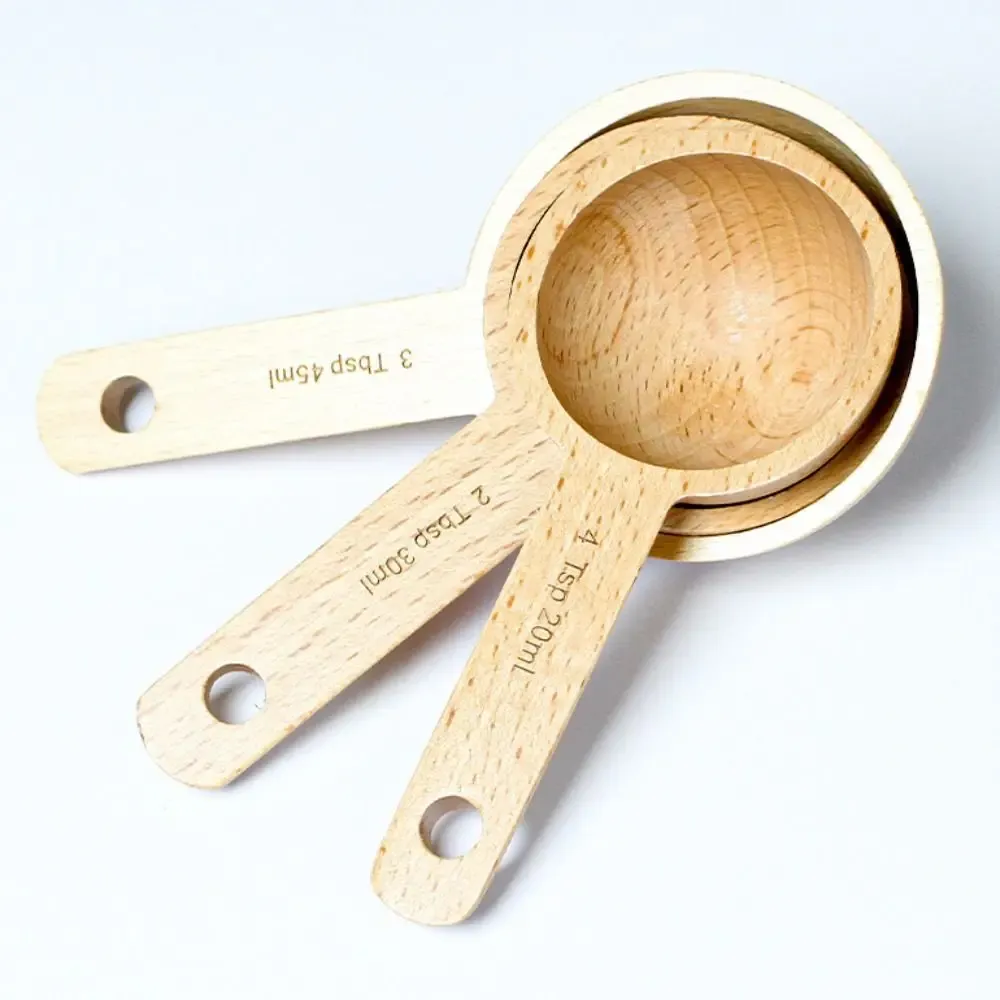 Cuillère doseuse en bois, détail de la texture