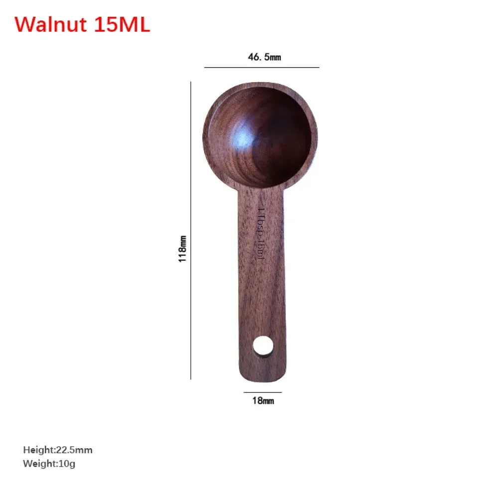 Cuillère doseuse en bois 7,5 / 10 / 15 / 20 / 30 / 45 ml, cuillère à café, thé, sucre, épices, cuillère à soupe de cuisine, cuillères doseuses pour la maison, outil de mesure 7
