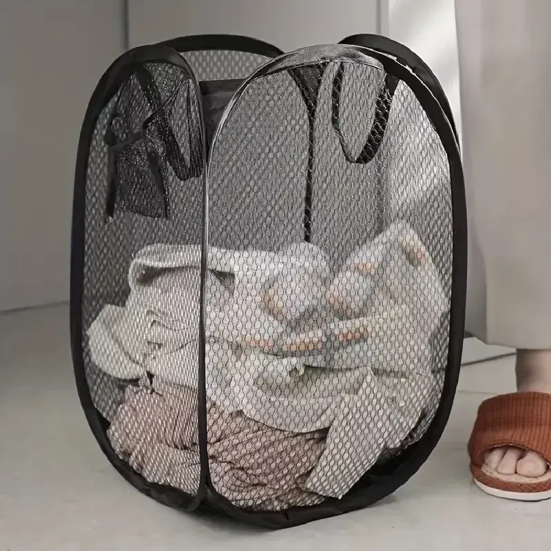 Grand panier à linge pop-up en maille, pliable et portable