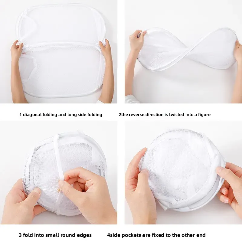 Grand panier à linge pop-up en maille, pliable et portable 6