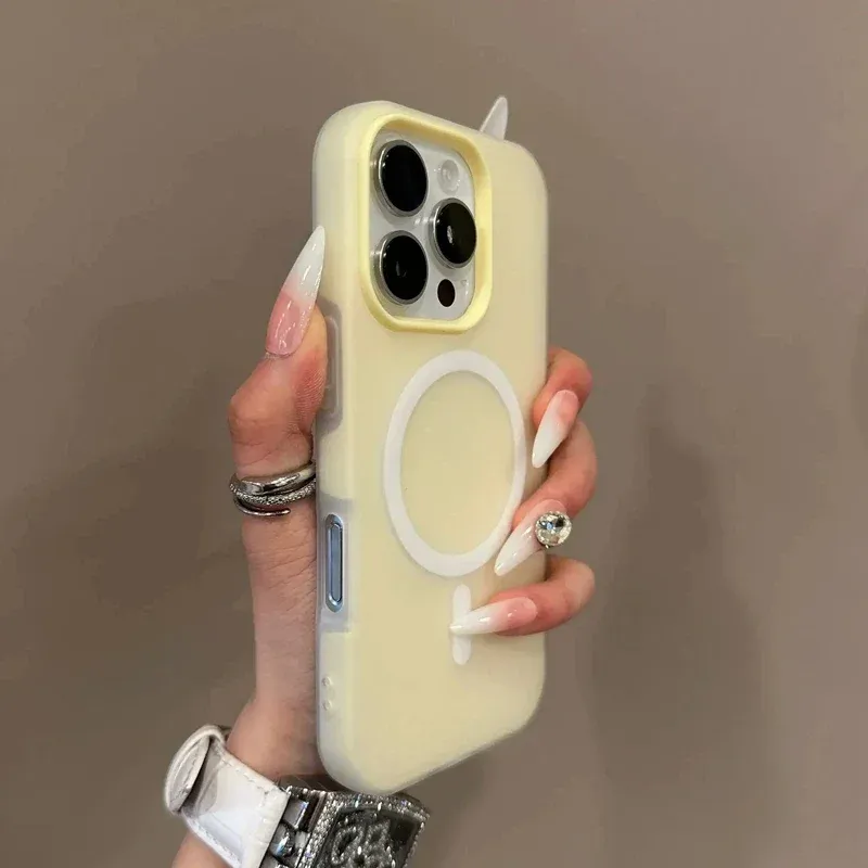 Coque de téléphone mate compatible MagSafe pour iPhone 11, 12, 13, 14, 15 et 16 (Pro, Pro Max, Plus) 2