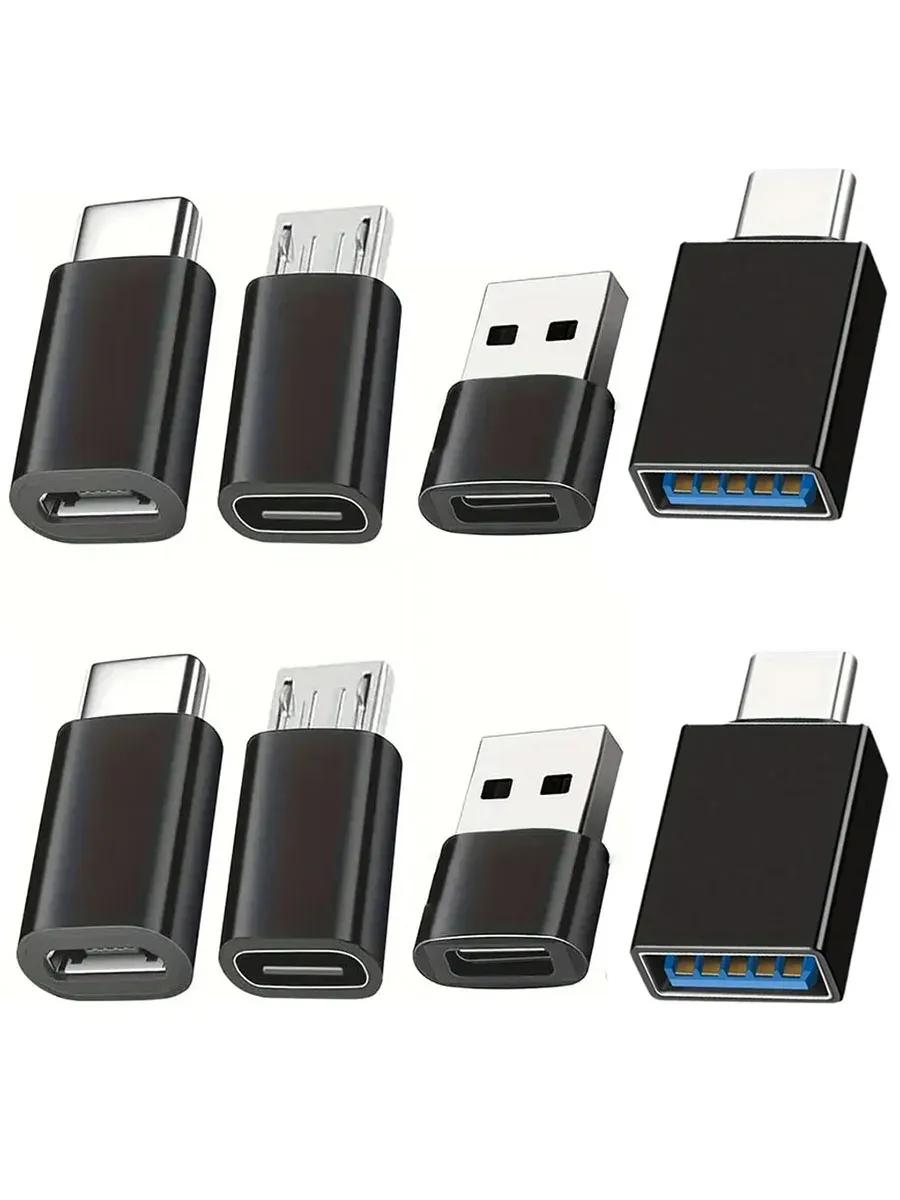 Lot de 8 adaptateurs USB-C vers USB et convertisseurs Micro USB vers USB-C pour ordinateur portable et voiture 7