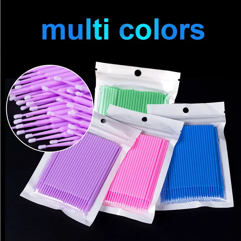 Brosse de nettoyage pour cils, lot de 100 pièces, microbrosses pour extensions de cils 3