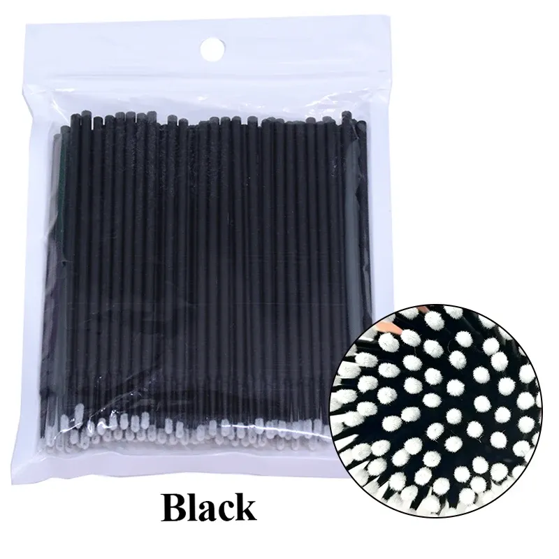 Brosse de nettoyage pour cils, lot de 100 pièces, microbrosses pour extensions de cils 23