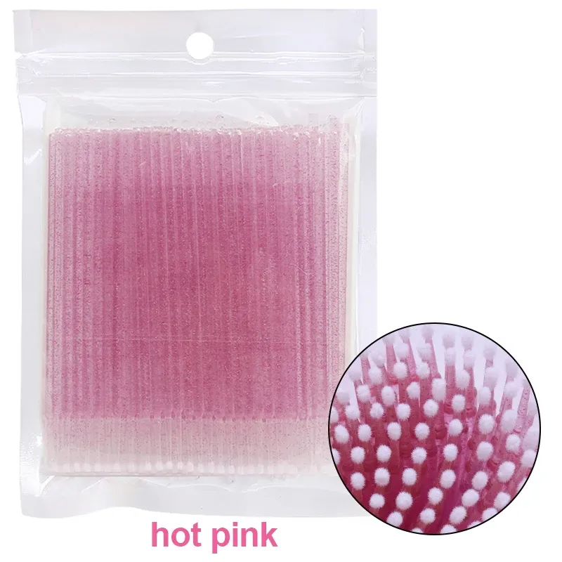 Brosse de nettoyage pour cils, lot de 100 pièces, microbrosses pour extensions de cils 8