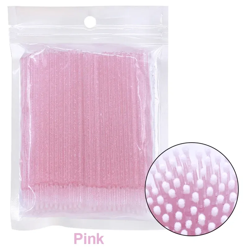 Brosse de nettoyage pour cils, lot de 100 pièces, microbrosses pour extensions de cils 7