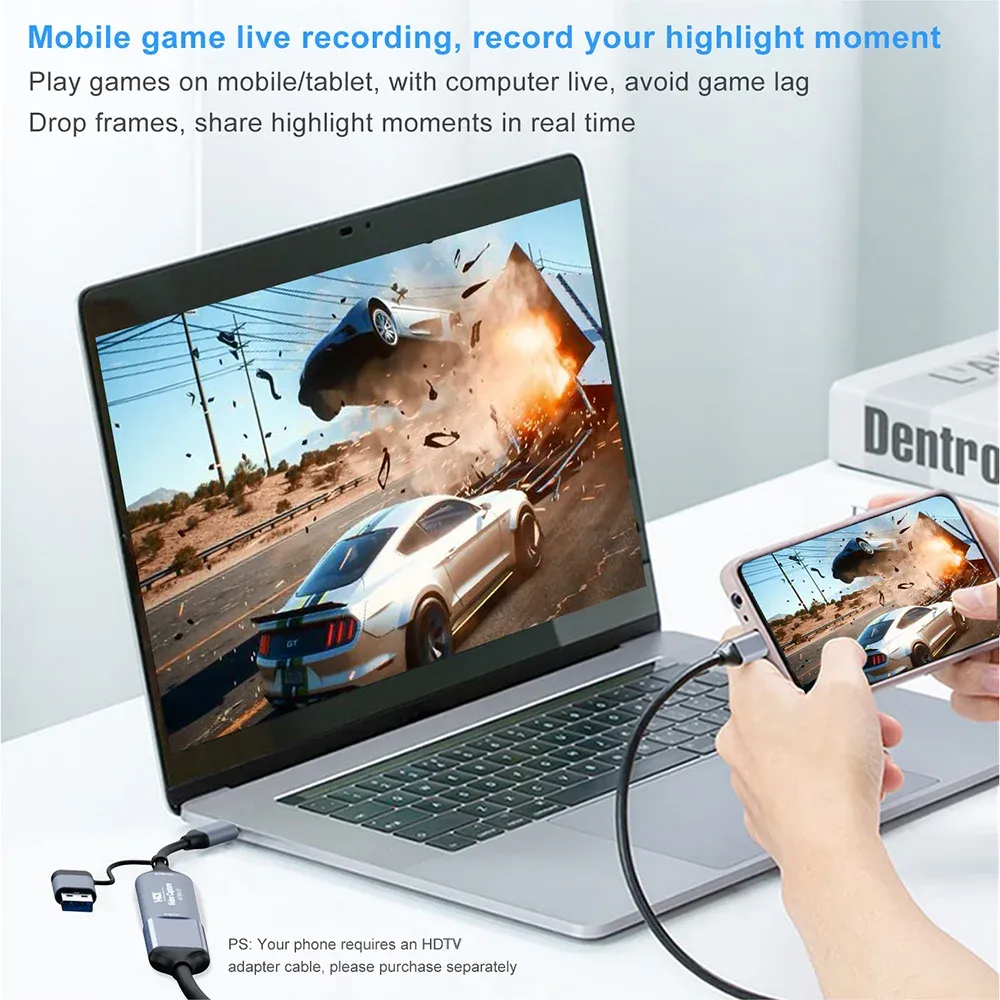 Carte d'acquisition vidéo HDMI 1080p/4K, compatible USB-A/USB-C, USB 2.0, pour l'enregistrement audio et vidéo avec QT, OBS Studio et PotPlayer 4