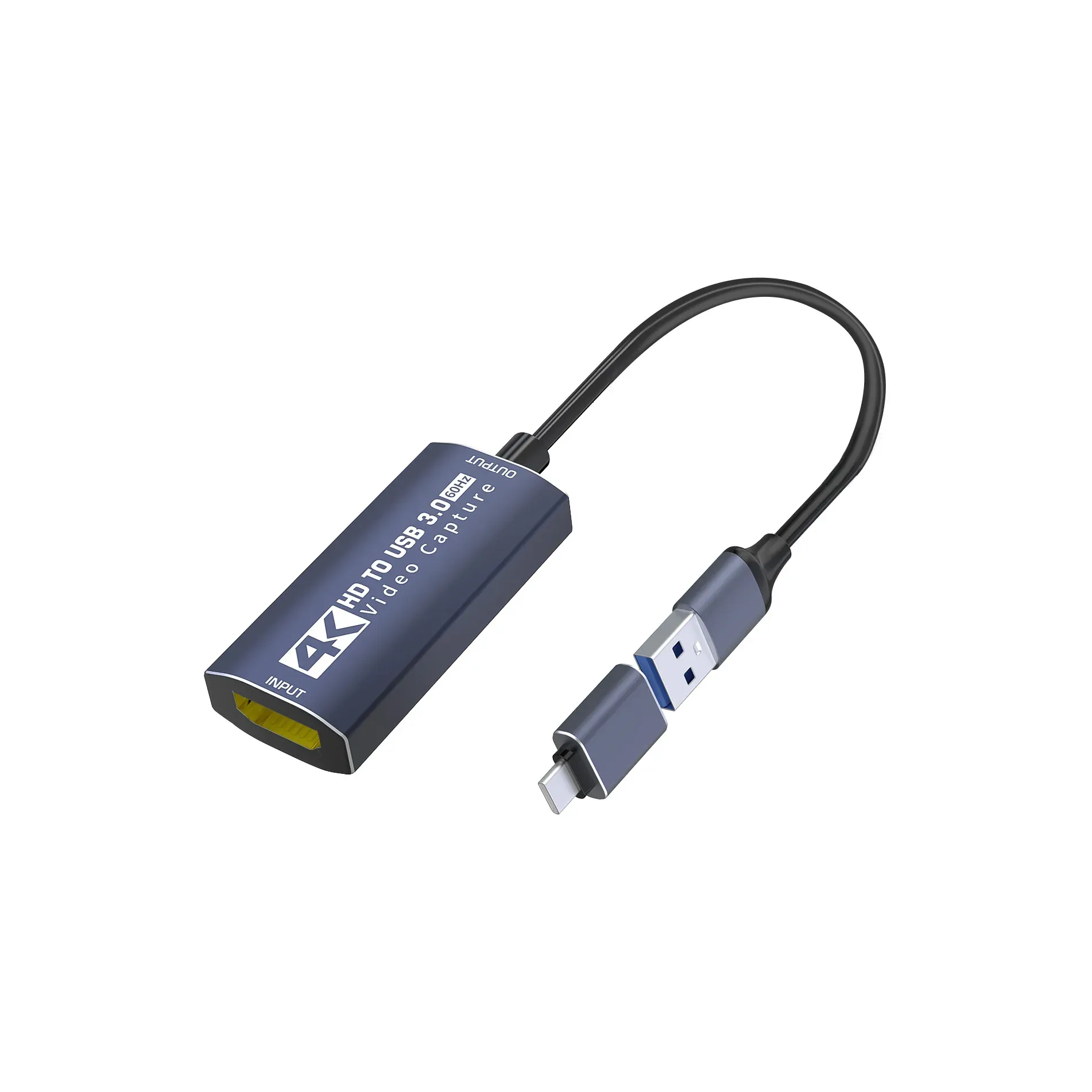 Carte d'acquisition vidéo HDMI 1080p/4K, compatible USB-A/USB-C, USB 2.0, pour l'enregistrement audio et vidéo avec QT, OBS Studio et PotPlayer 6