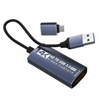 Carte d'acquisition vidéo HDMI 1080p/4K, compatible USB-A/USB-C, USB 2.0, pour l'enregistrement audio et vidéo avec QT, OBS Studio et PotPlayer 8