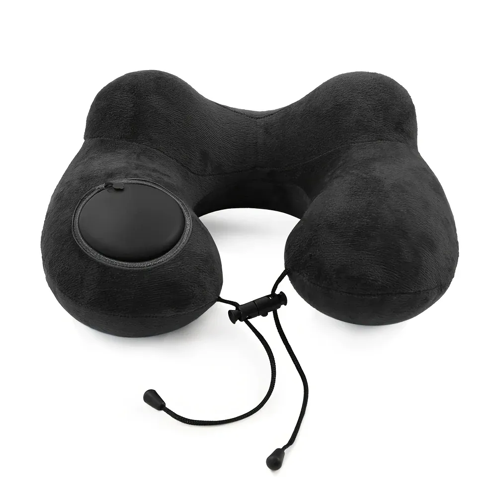 Oreiller de voyage gonflable, oreiller cervical portable en forme de U pour avion, oreiller compressible pour la sieste 7
