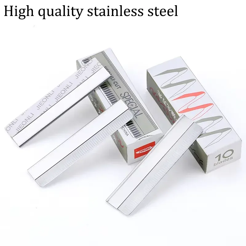 Lames à sourcils en acier inoxydable (lot de 50 ou 10), outils de microblading, tondeuse à sourcils et épilateur visage à lame remplaçable pour la beauté et le maquillage 2