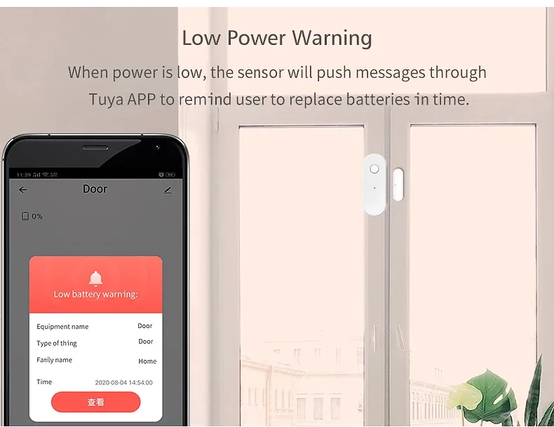 Alerte de faible puissance dans l'application