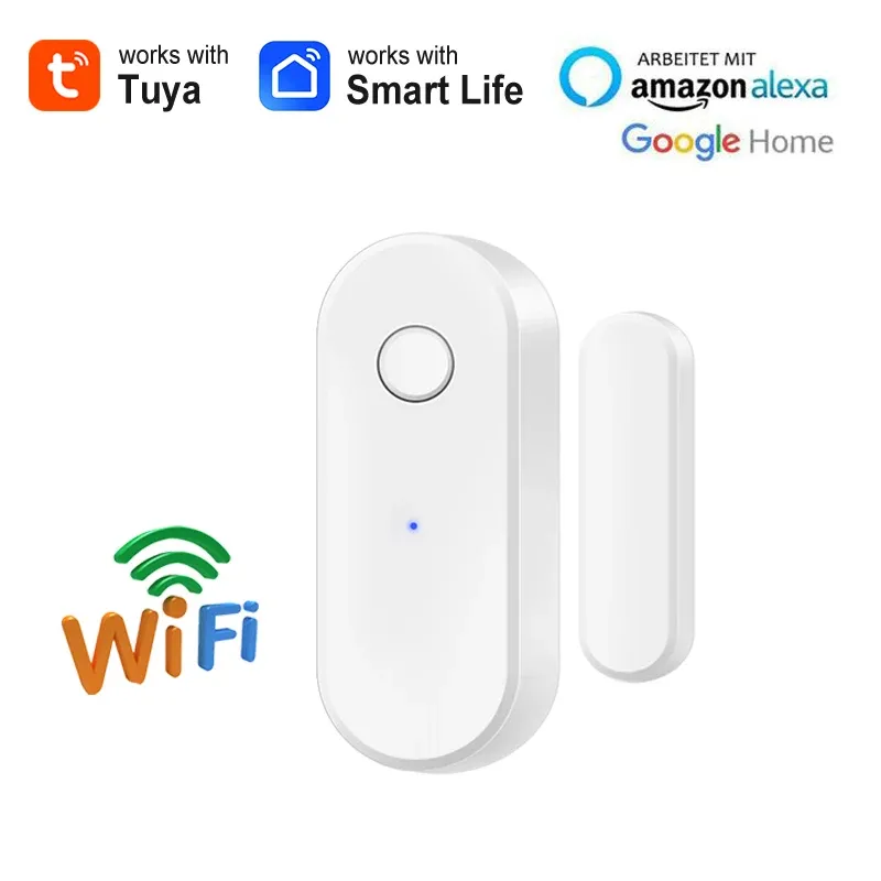 Capteur de porte et fenêtre WiFi Tuya pour maison intelligente, avec alarme de sécurité, compatible Alexa et Google Home, notifications à distance 7