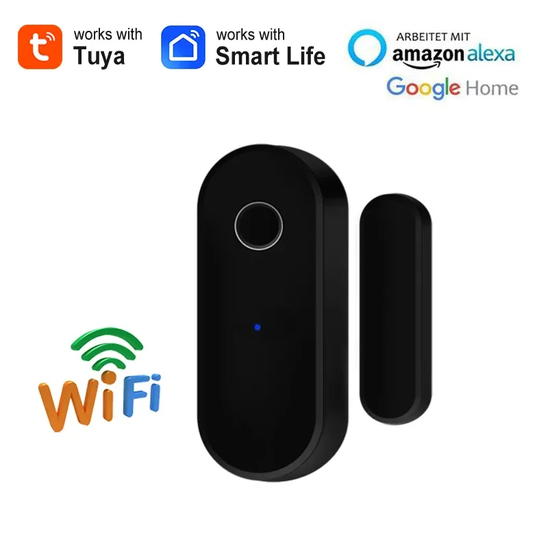 Capteur de porte et fenêtre WiFi Tuya pour maison intelligente, avec alarme de sécurité, compatible Alexa et Google Home, notifications à distance 10