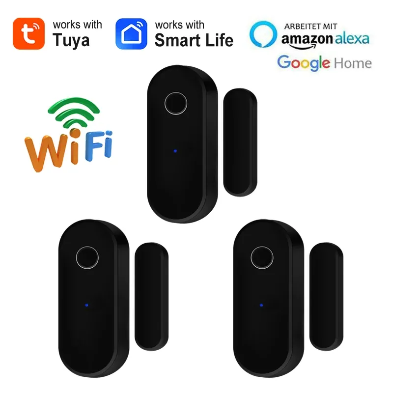 Capteur de porte et fenêtre WiFi Tuya pour maison intelligente, avec alarme de sécurité, compatible Alexa et Google Home, notifications à distance 13