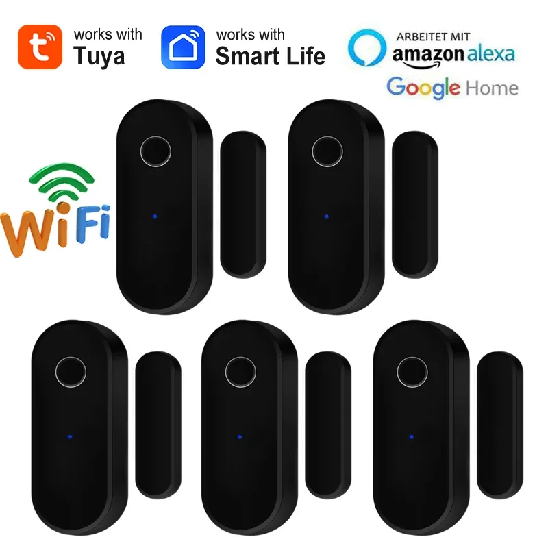 Capteur de porte et fenêtre WiFi Tuya pour maison intelligente, avec alarme de sécurité, compatible Alexa et Google Home, notifications à distance 12