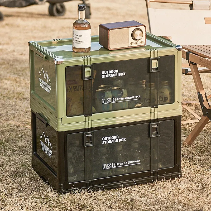 Boîte de rangement pliable UFORU avec couvercle, organisateur de coffre épaissi pour la maison et la voiture, idéal pour le camping et les pique-niques 3