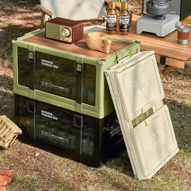 Boîte de rangement pliable UFORU avec couvercle, organisateur de coffre épaissi pour la maison et la voiture, idéal pour le camping et les pique-niques - Image 1