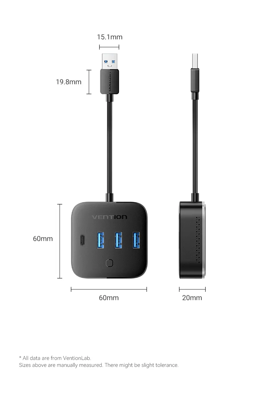 Vention hub USB vue produit