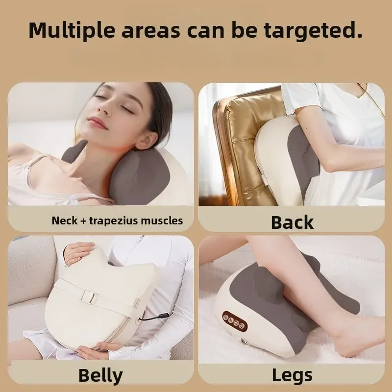 Oreiller masseur portable sans fil chauffant pour le cou et les épaules 3