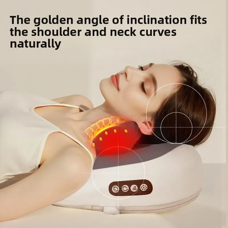 Oreiller masseur portable sans fil chauffant pour le cou et les épaules 4