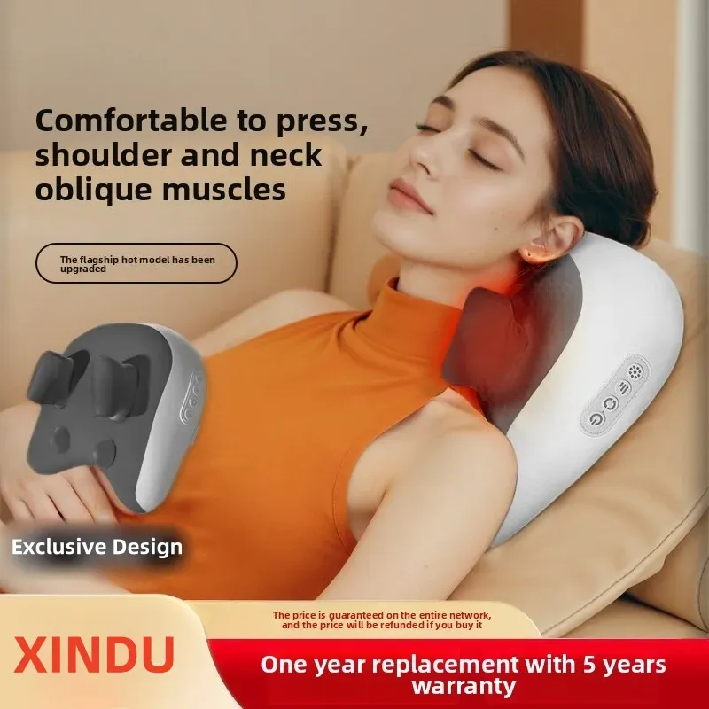 Oreiller masseur portable sans fil chauffant pour le cou et les épaules 9