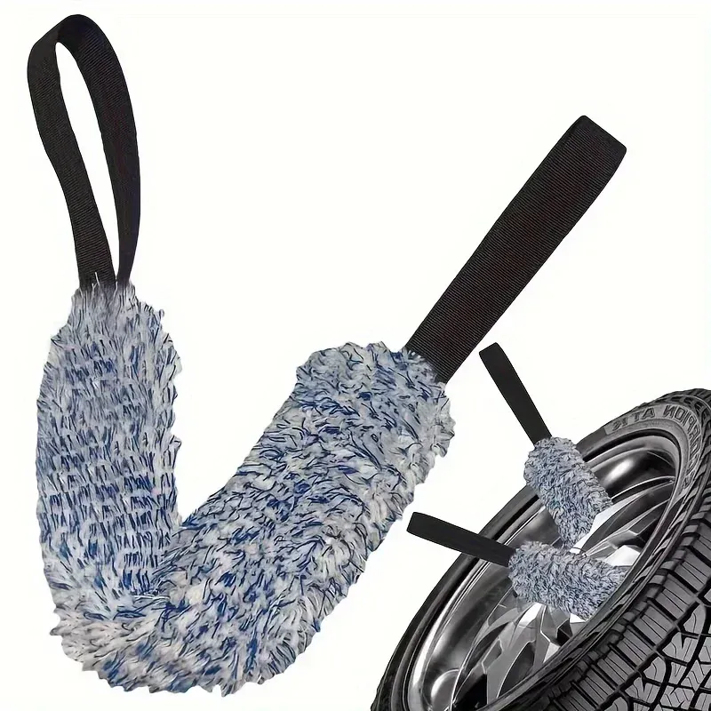 Brosse de nettoyage pour jantes de voiture douce avec serviette de séchage en peluche - Image 1