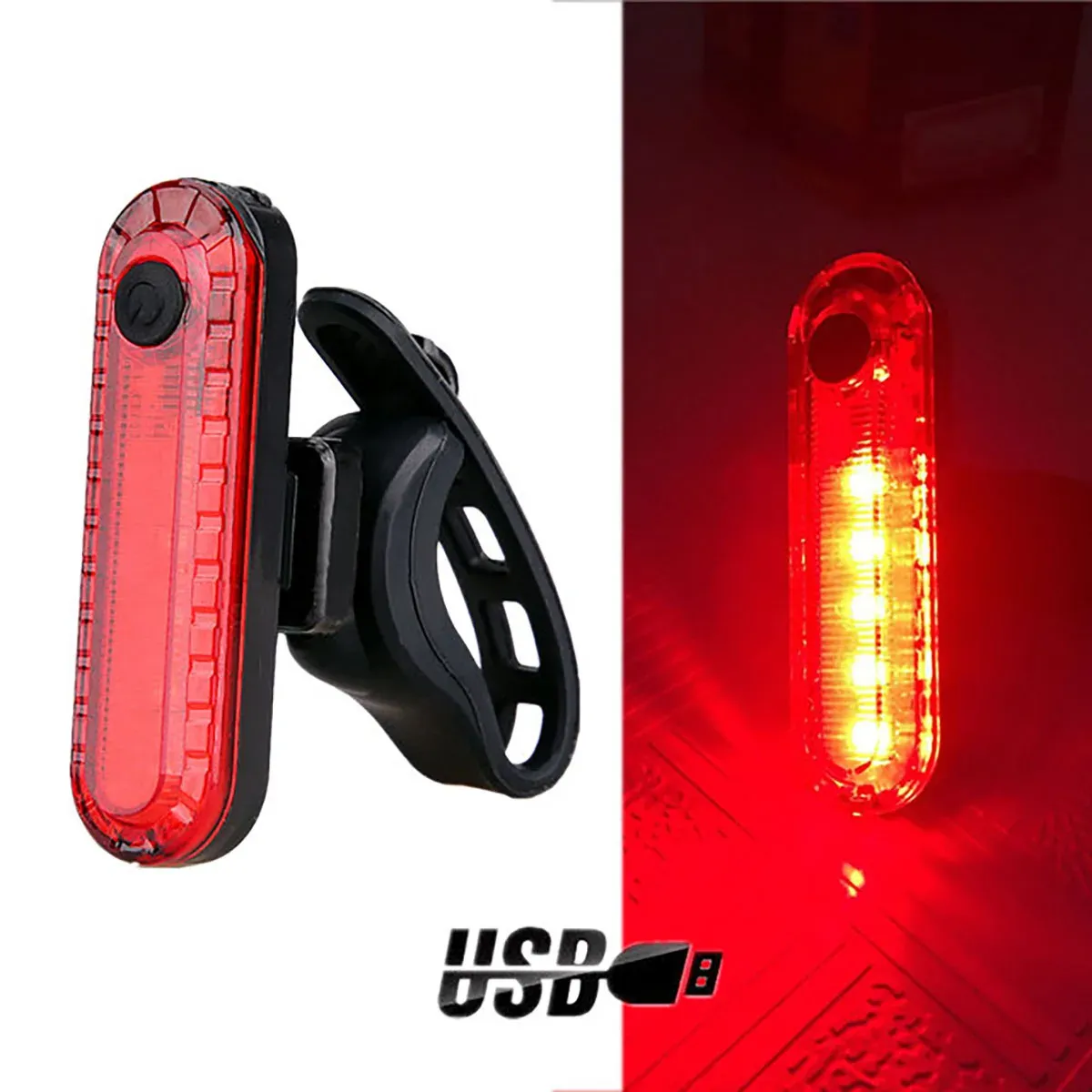 Feu arrière rouge ultra lumineux pour vélo, rechargeable par USB, facile à installer, pour une sécurité optimale à vélo 5