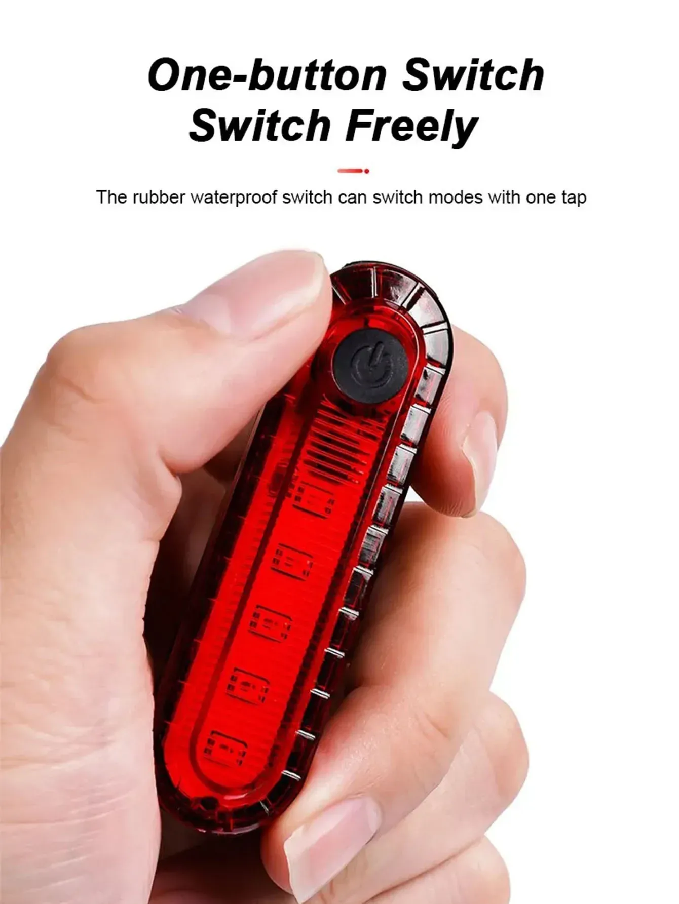 Feu arrière rouge pour vélo, détail du design