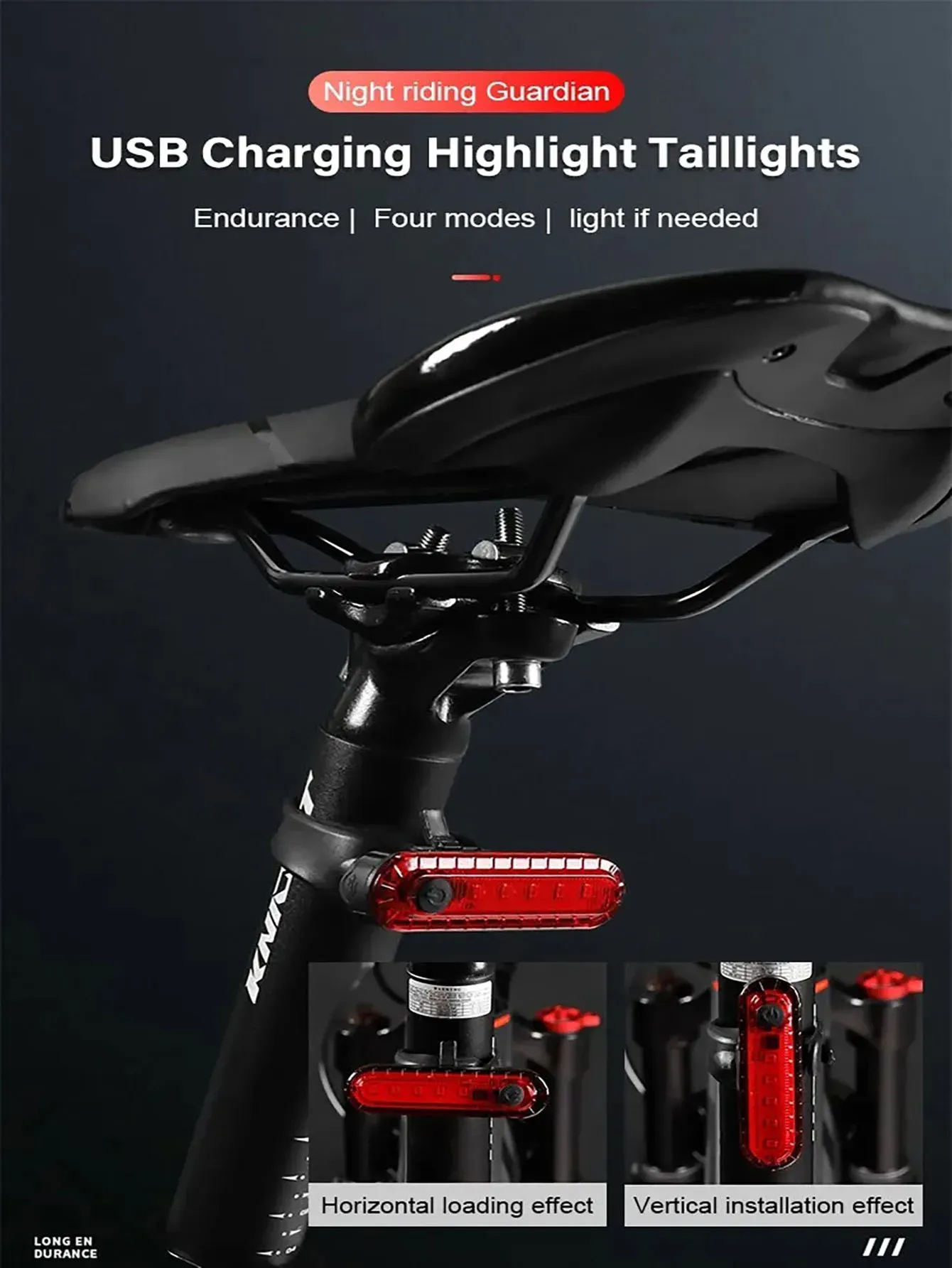 Feu arrière rouge pour vélo, vue principale