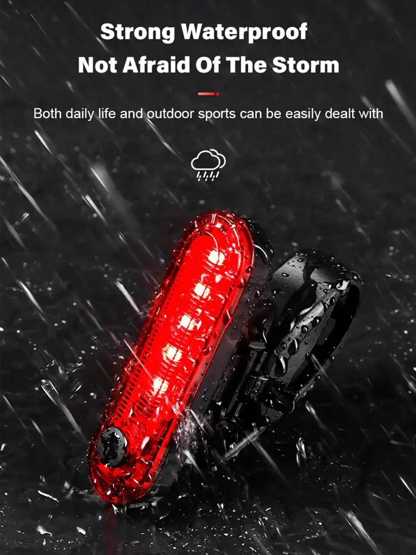 Feu arrière rouge pour vélo, vue latérale