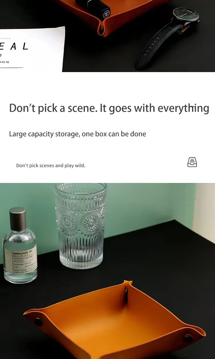 Boîte de rangement en cuir, rangement des accessoires