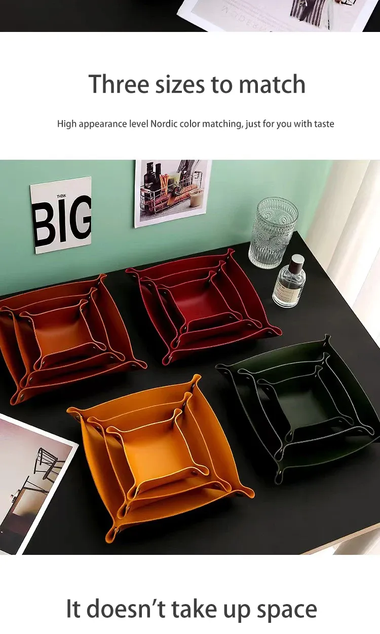 Boîte de rangement en cuir, usage au bureau