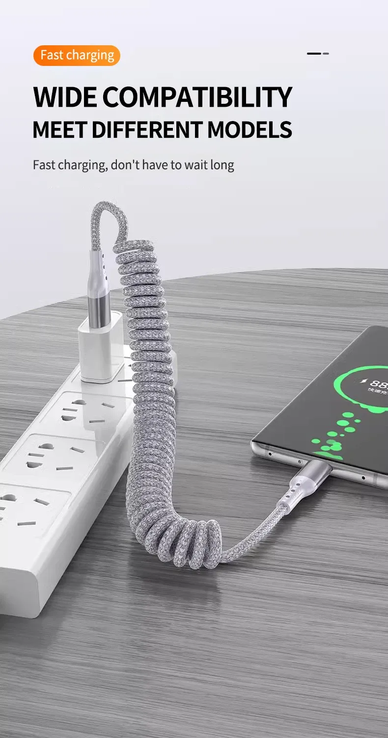 Détail du câble tressé et de l'embout USB-C