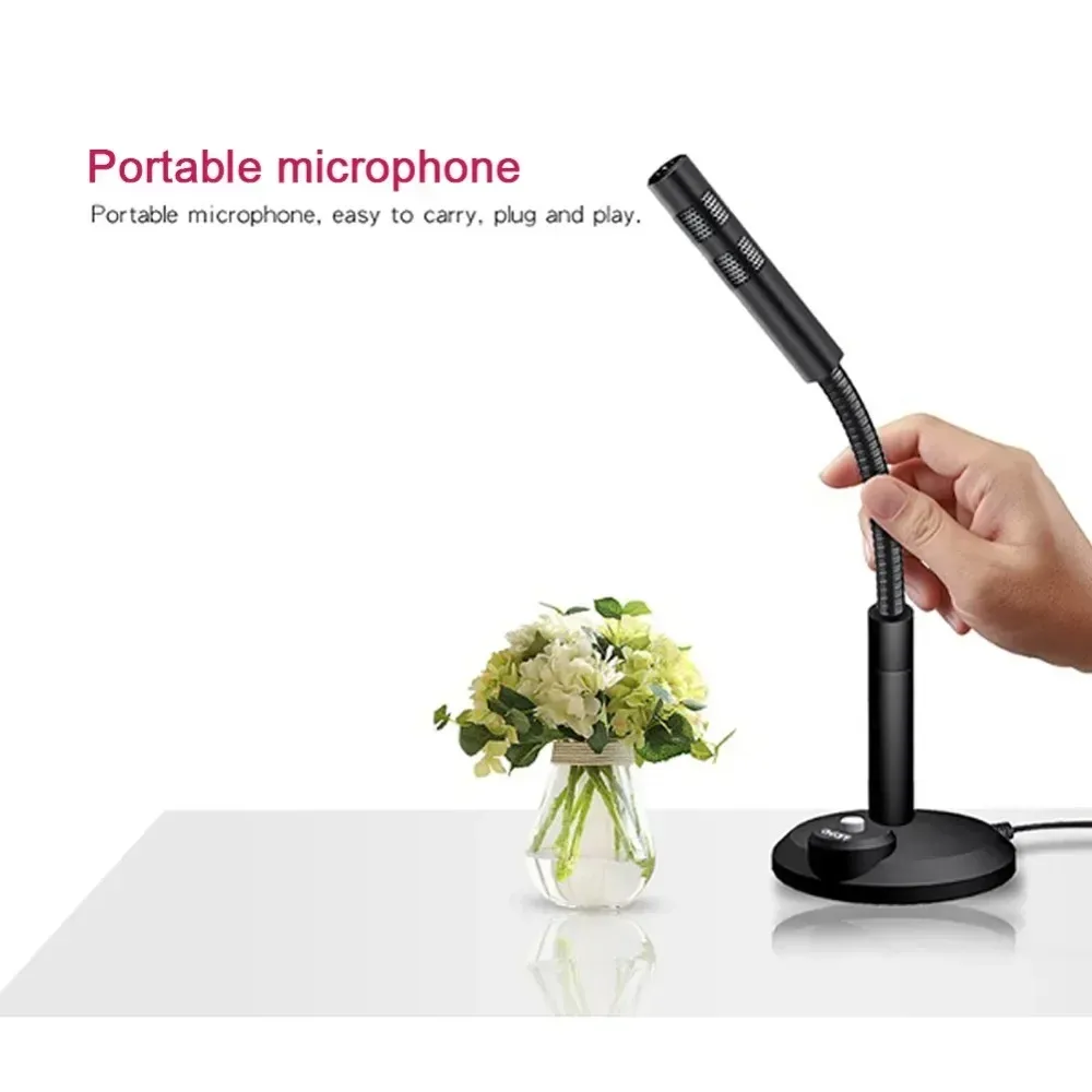 Micro de studio USB noir, support stable
