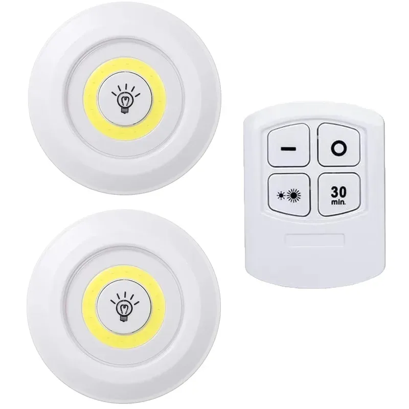 Lumière LED à intensité variable pour sous-meuble avec télécommande, fonctionnement sur piles, éclairage pour placards, armoires, salle de bain et veilleuse 8
