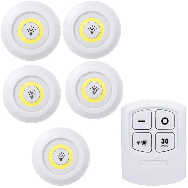 Lumière LED à intensité variable pour sous-meuble avec télécommande, fonctionnement sur piles, éclairage pour placards, armoires, salle de bain et veilleuse 13