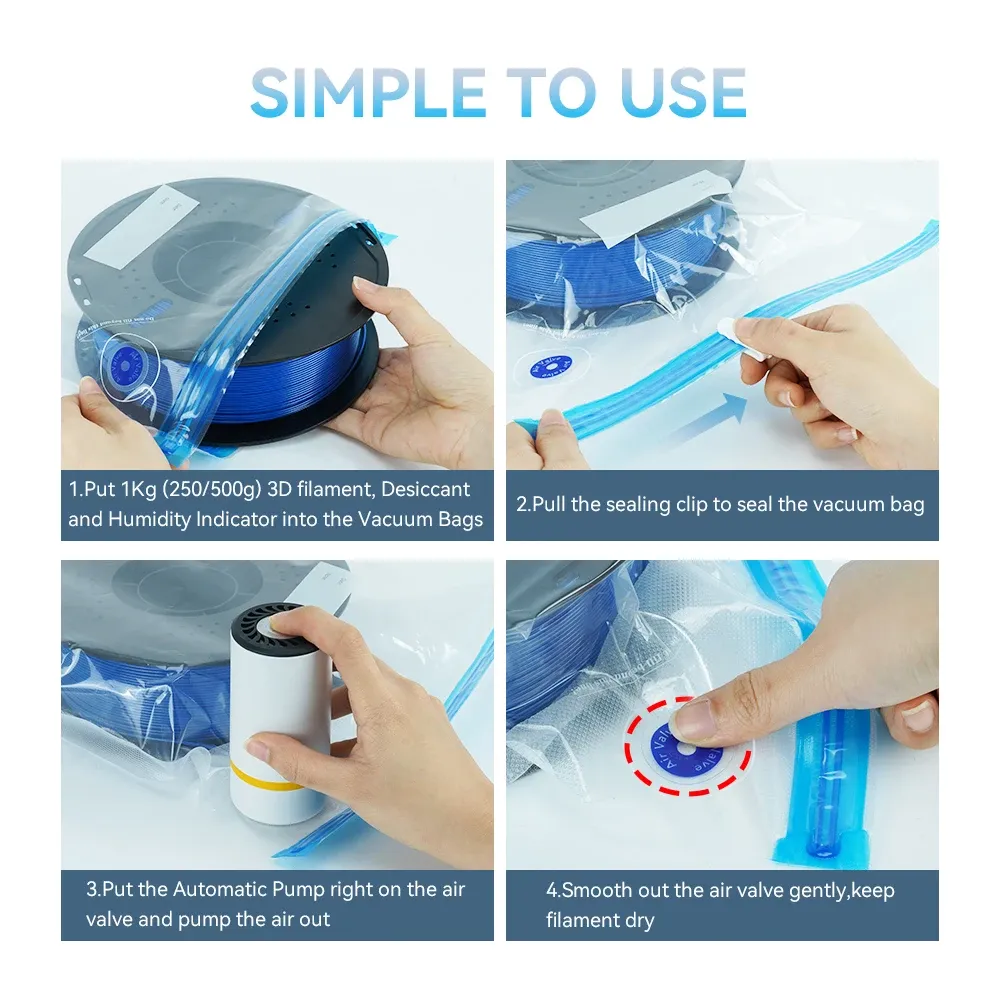 Sac de rangement pour filament d'imprimante 3D (PLA, ABS, PETG) avec scellage sous vide, résistant à l'humidité 2