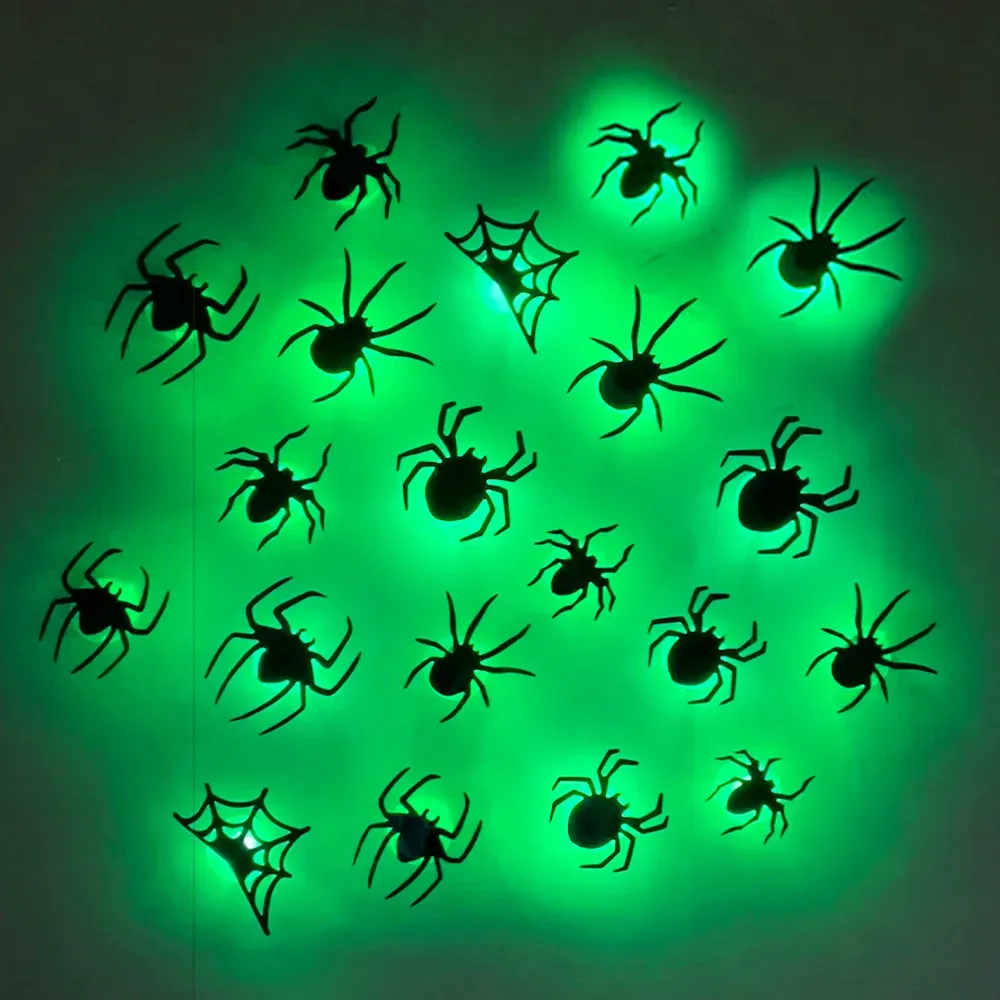 Autocollants muraux LED chauves-souris violets pour Halloween, effet 3D phosphorescent, auto-adhésifs, veilleuse décorative pour maison hantée ou fête 4